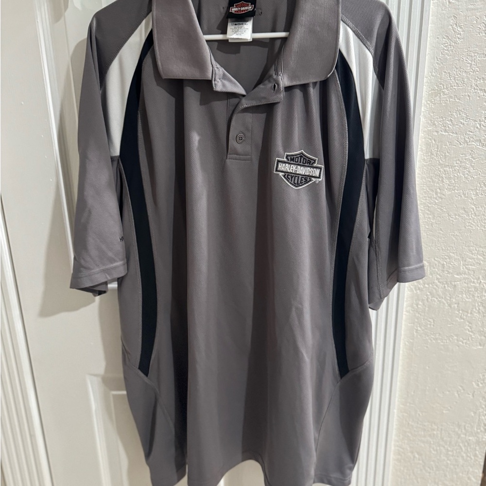 Harley-Davidson Gray and Black Performance Polo